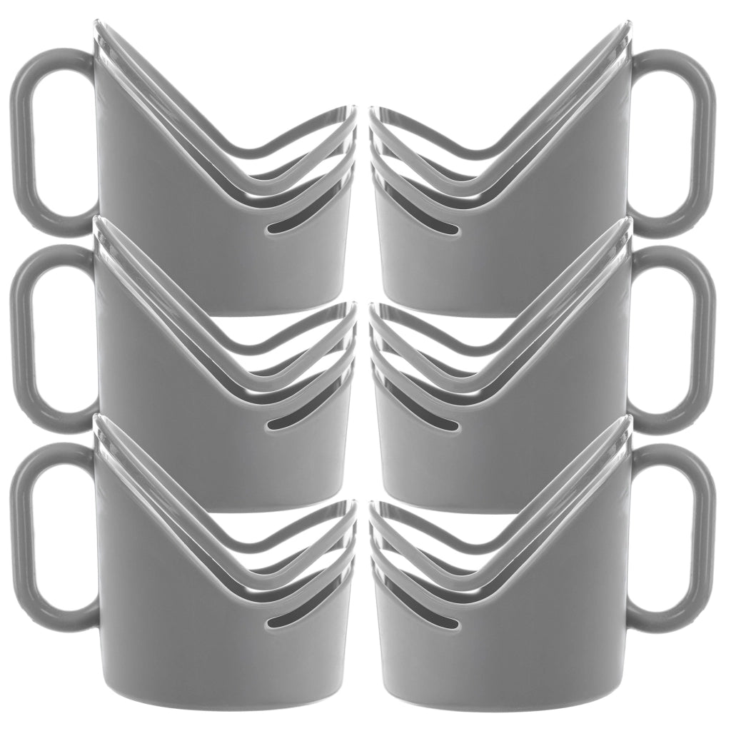 Cestini in plastica KADAX per bicchieri, 6 pezzi, colore grigio