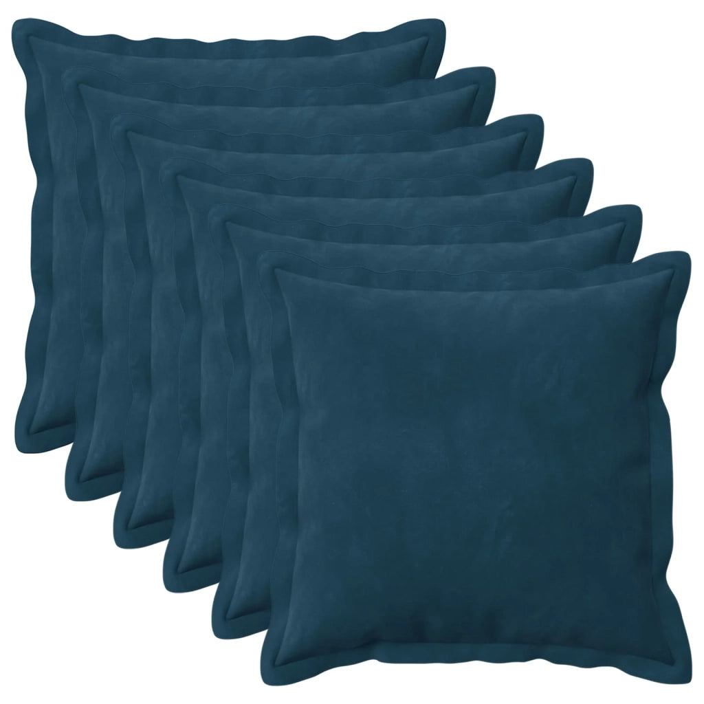 Federa 6 pcs HOUTEN Blu 35 x 35 cm Velluto 916378