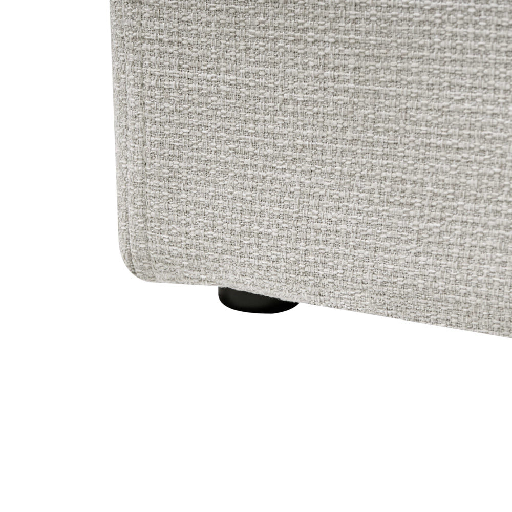 Letto singolo con contenitore in tessuto beige chiaro 90 x 200 cm portaoggetti stile moderno