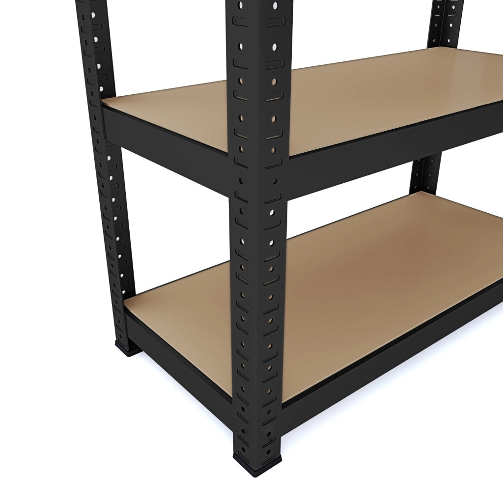 2 Scaffali In Metallo E MDF Ad Alta Portata Fino A 875 Kg Con 5 Ripiani Regolabili Ideale Per Garage Officina Cantina Magazzino Capannone Design Modulare 180 X 90 X 40 Cm Nero