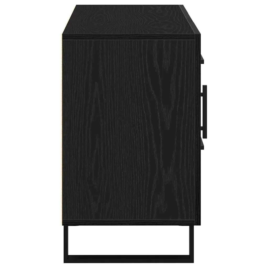 Credenza | Madia | Buffet da pranzo | Armadio da pranzo Rovere Nero 100 x 36 x 60 cm Legno multistrato
