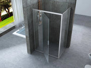 Box doccia Cristallo 6 mm 2 lati - Fisso piu' porta semi battente Trasparente - Misura: 70 x 140 x H190 cm