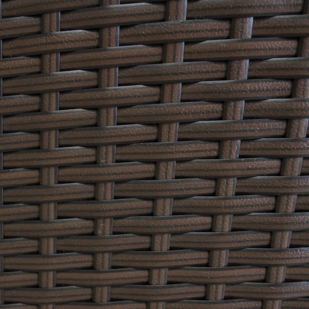 Set Salottino Bistro da Giardino 2 Sedie e Tavolo in Poly Rattan Vimini Marrone