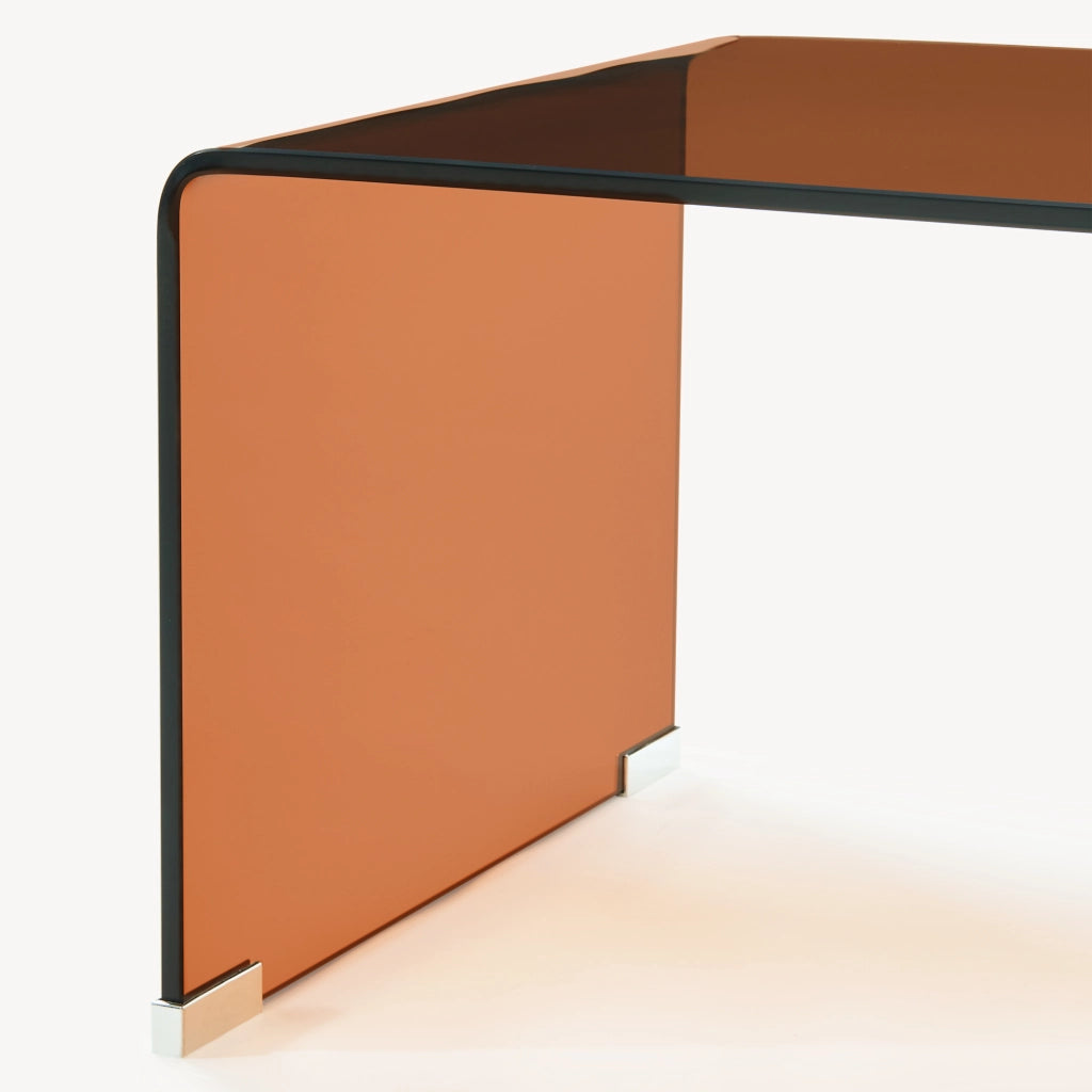 Tavolino da Salotto Varlofrek in Vetro 50 x 50 x 50 cm - Marrone [en.casa]