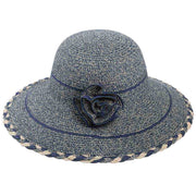 Cappello grigio a tesa larga con dettaglio 58