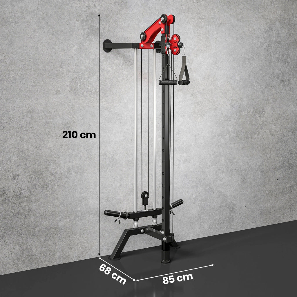 Cable Station, Wall-Mounted, Adjustable 16-Position Pulleys Machine, Black.