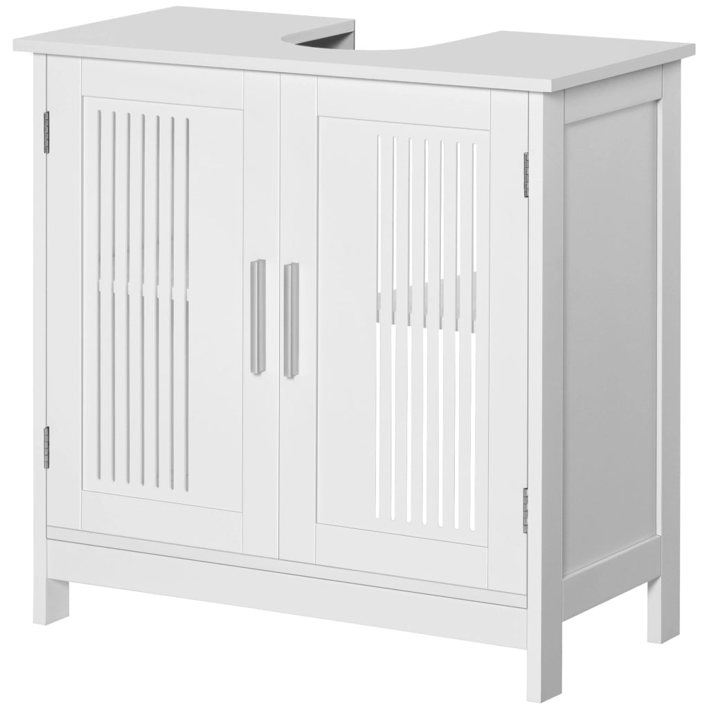 Mobile Sottolavabo Bagno con 2 Ante ¨C Minimal ¨C Legno Bianco 60x30x60 cm