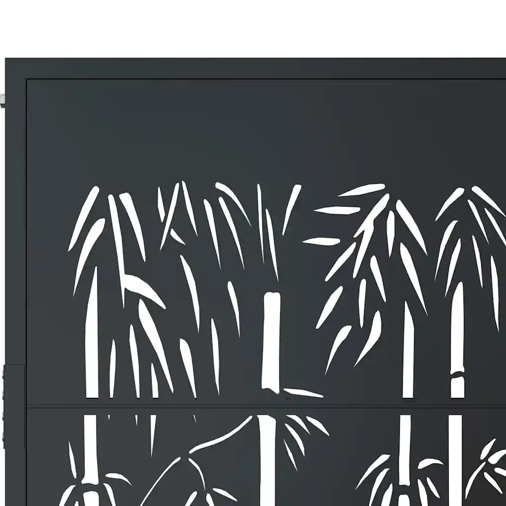 Cancello da giardino antracite 100x175 cm in acciaio e bamb¨´ CFW4017877