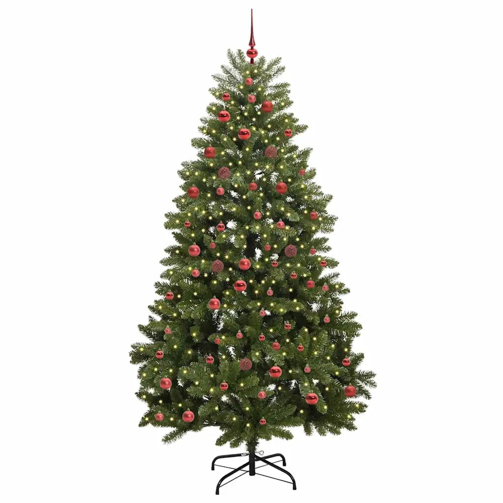 Albero di Natale artificiale 210 cm 300 LED Bianco caldo Verde 3395694