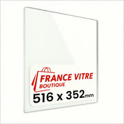 516 x 352 x 4 mm - Vetro per stufa a legna - vetro camino di ricambio - vetro per caminetto resistente al fuoco - France Vitre