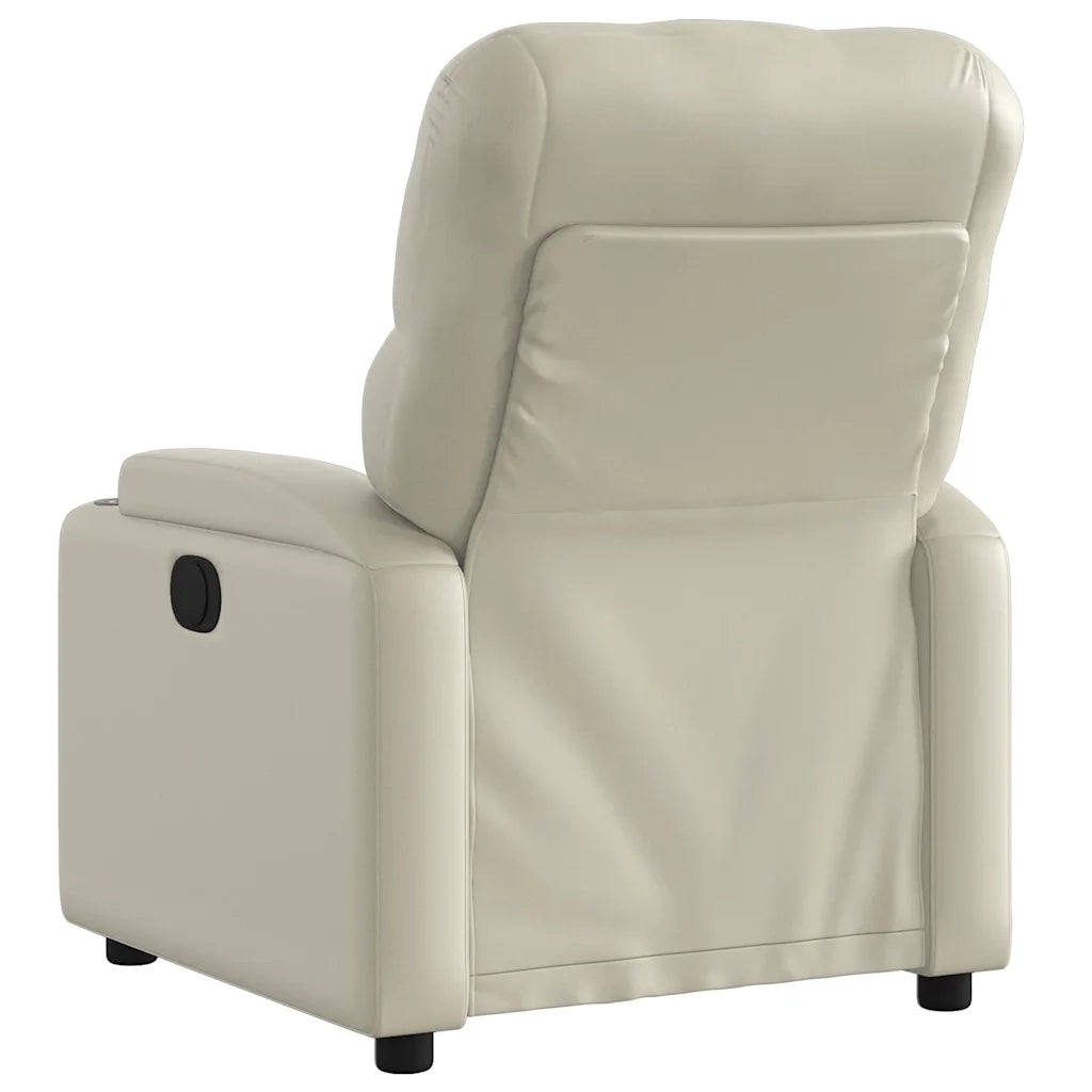 Poltrona | Sedia Relax Reclinabile Crema in Similpelle