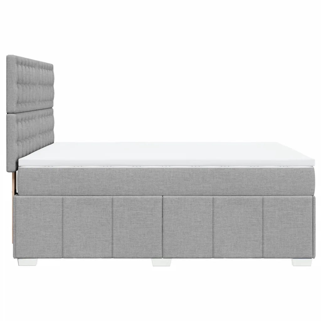 Giroletto a Molle con Materasso Grigio Chiaro 160x200cm Tessuto