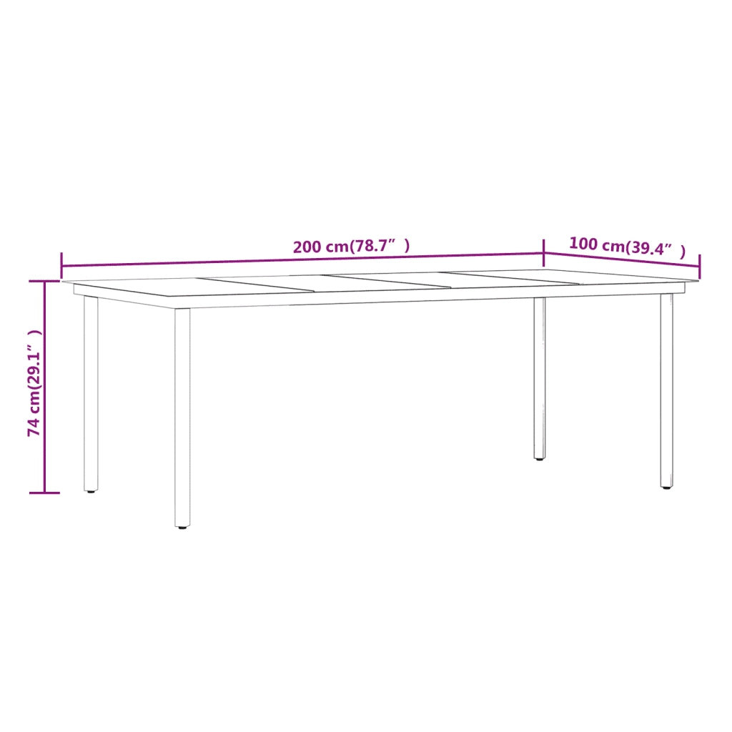 Set da Pranzo per Giardino 7 pz con Cuscini Neri 3099381