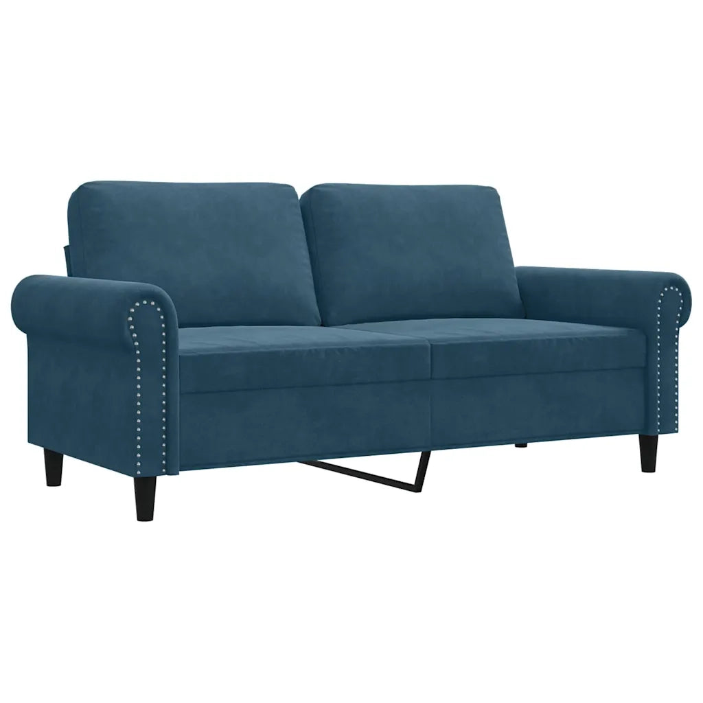 Divano a 2 Posti-Sofa 2 Posti Blu 140 cm in Velluto 294504