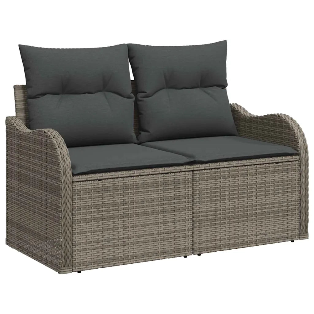 Set Divano da Giardino 4 pcs Grigio polyrattan