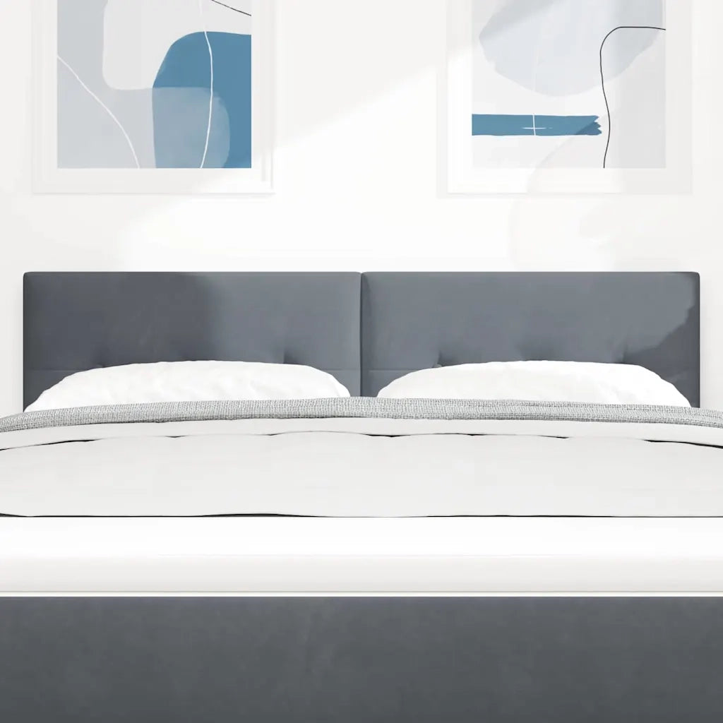 Testiera | Testata LED con strisce LED Grigio 144 cm Velluto