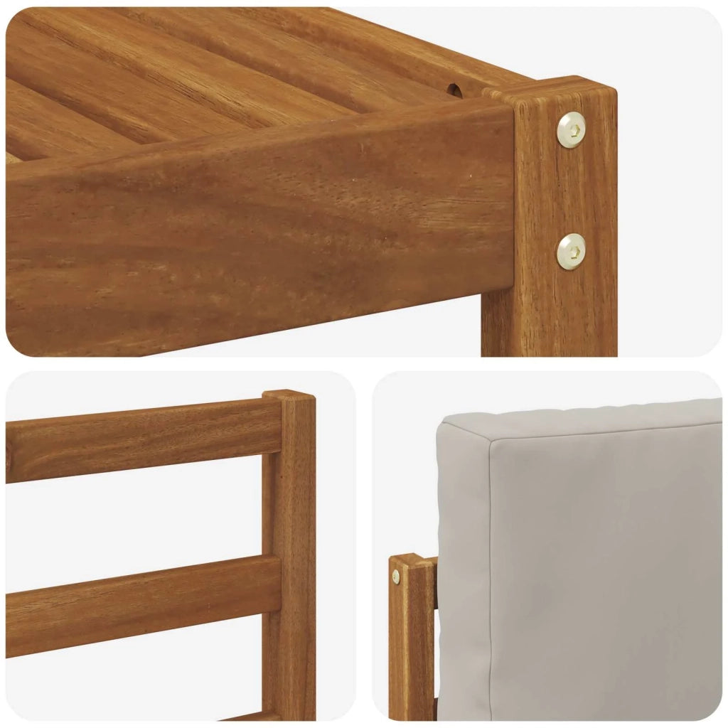 Set di divani da esterno 7 pcs Grigio Naturale e Chiaro 3366659