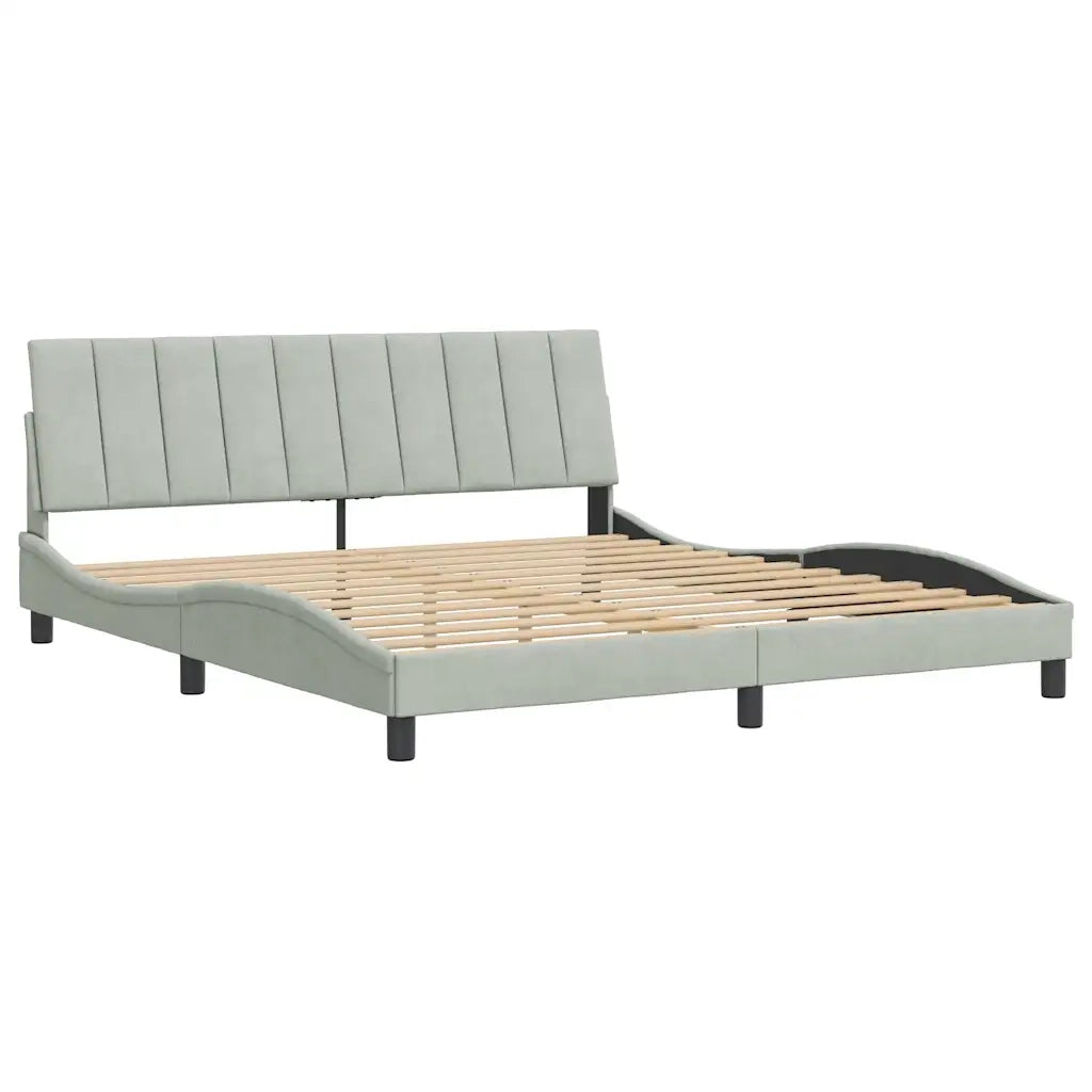 Giroletto senza Materasso-Struttura Letto Hanko Grigio Chiaro 180x200 cm Velluto