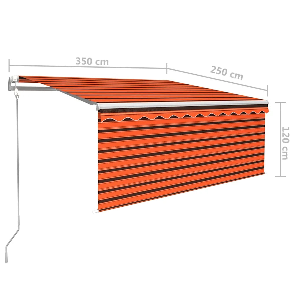 Tenda Automatica con Sensore Vento 3,5x2,5m Arancione e Marrone 3069295