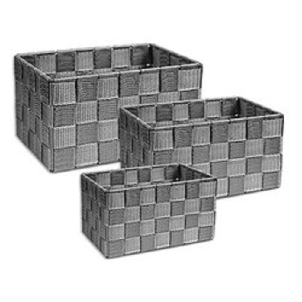 Trade Shop - Cestini Tessuto 3 Scatole Organizer Bagno Porta Oggetti Bagnoschiuma Makeup -