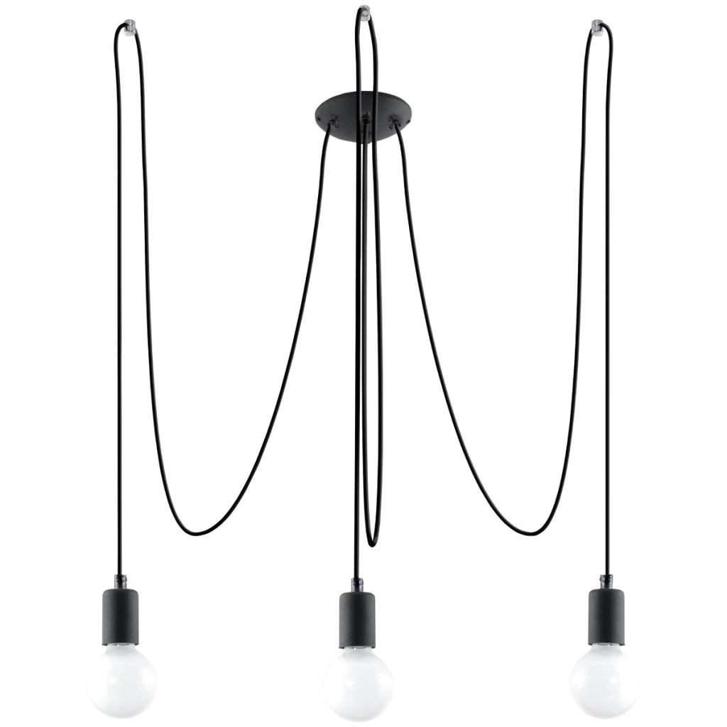 Lampadario EDISON 3 nero