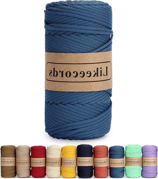 Gonna a rete per corda macramé 4mm x 130m - Blu