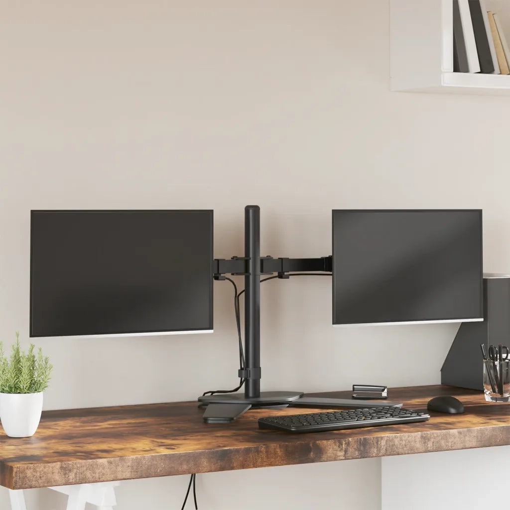 Supporto per Monitor Doppio in Acciaio Nero VESA 75/100 mm 358008