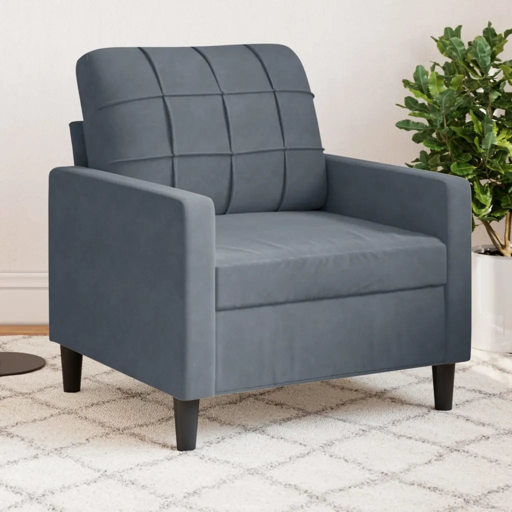 Poltrona Grigio Scuro 60 cm Velluto 4007605