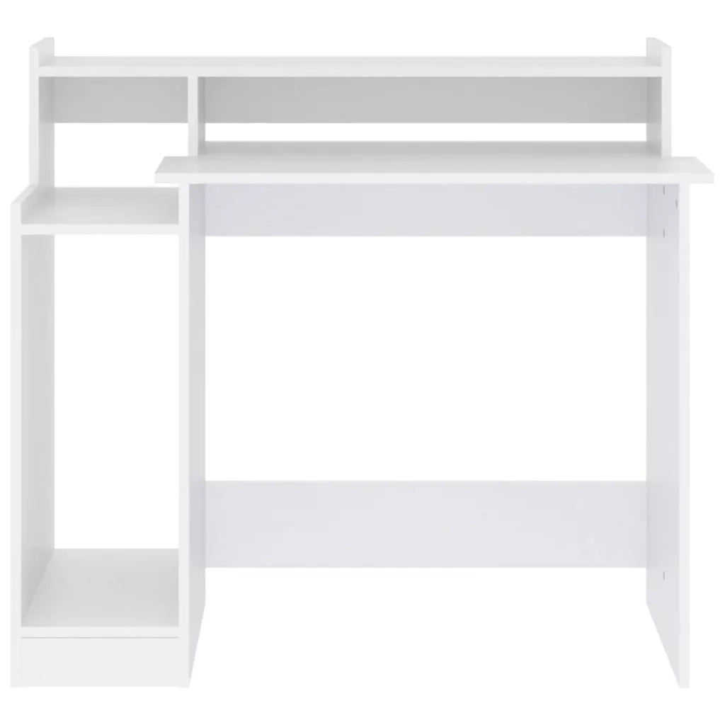 Scrivania con Luci LED-Scrivanie per ufficio e studio Bianca 97x45x90 cm in Legno Multistrato