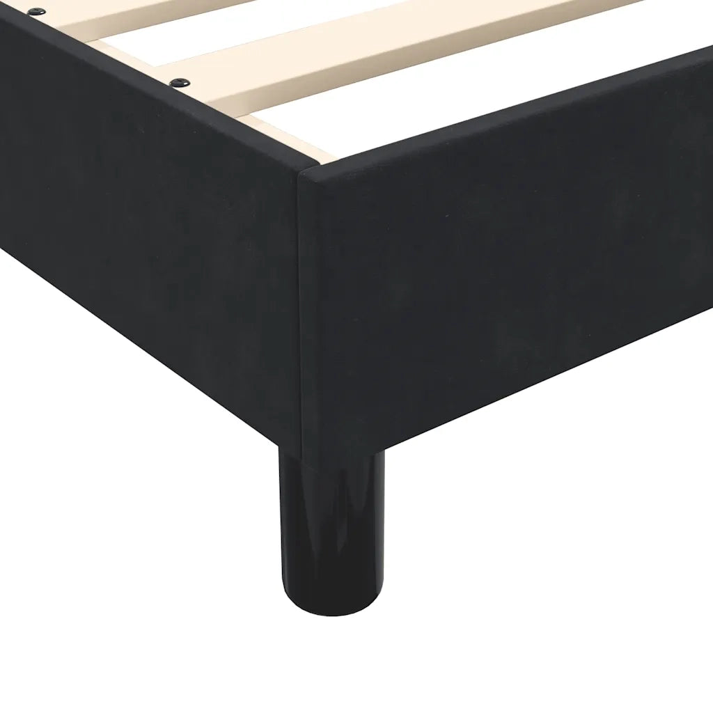 Giroletto a Molle con Materasso Nero 160x210 cm in Velluto 3318371