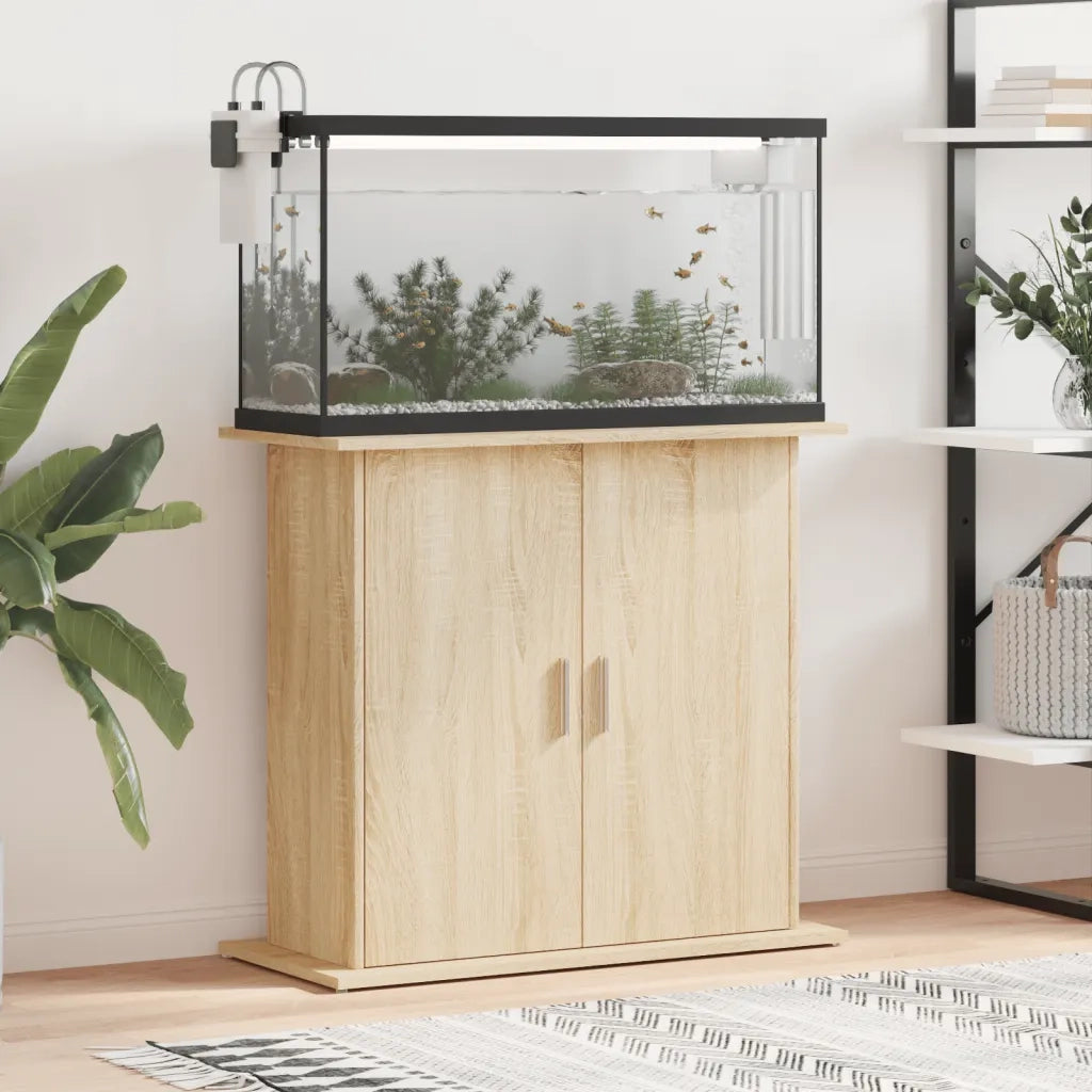 Supporto per acquario in rovere Sonoma 81x36x73 cm in legno ingegnerizzato 833602