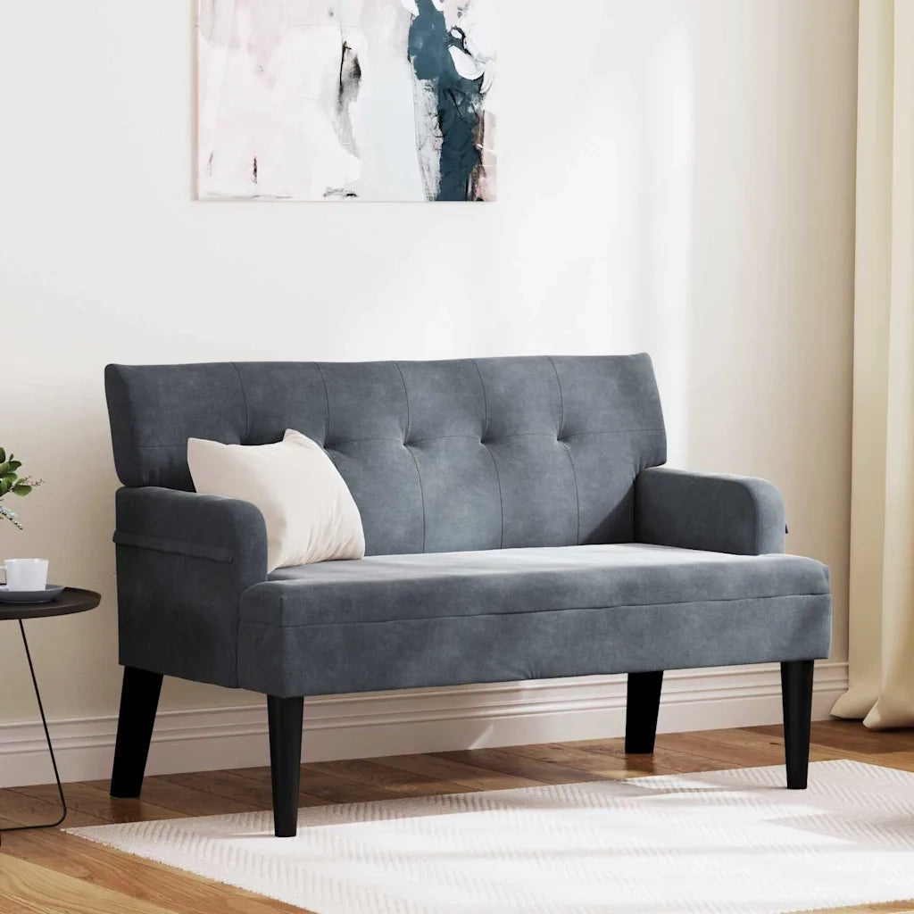 Panca Chesterfield Grigio scuro 112 x 65,5 x 75 cm Velluto 42019287