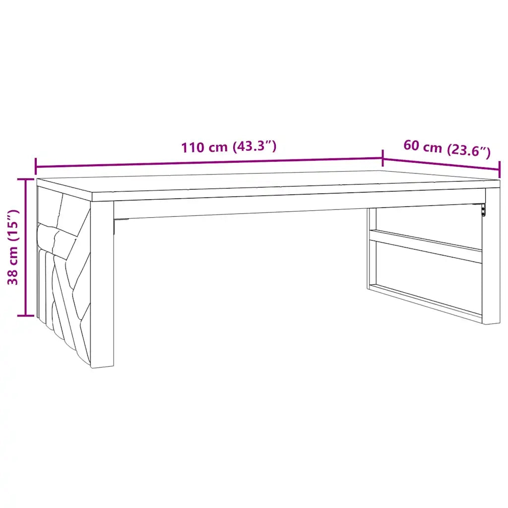 Tavolino da salotto | Tavolino da caff¨¨ | Tavolino da Soggiorno 110x60x38 cm in Legno Massello di Teak