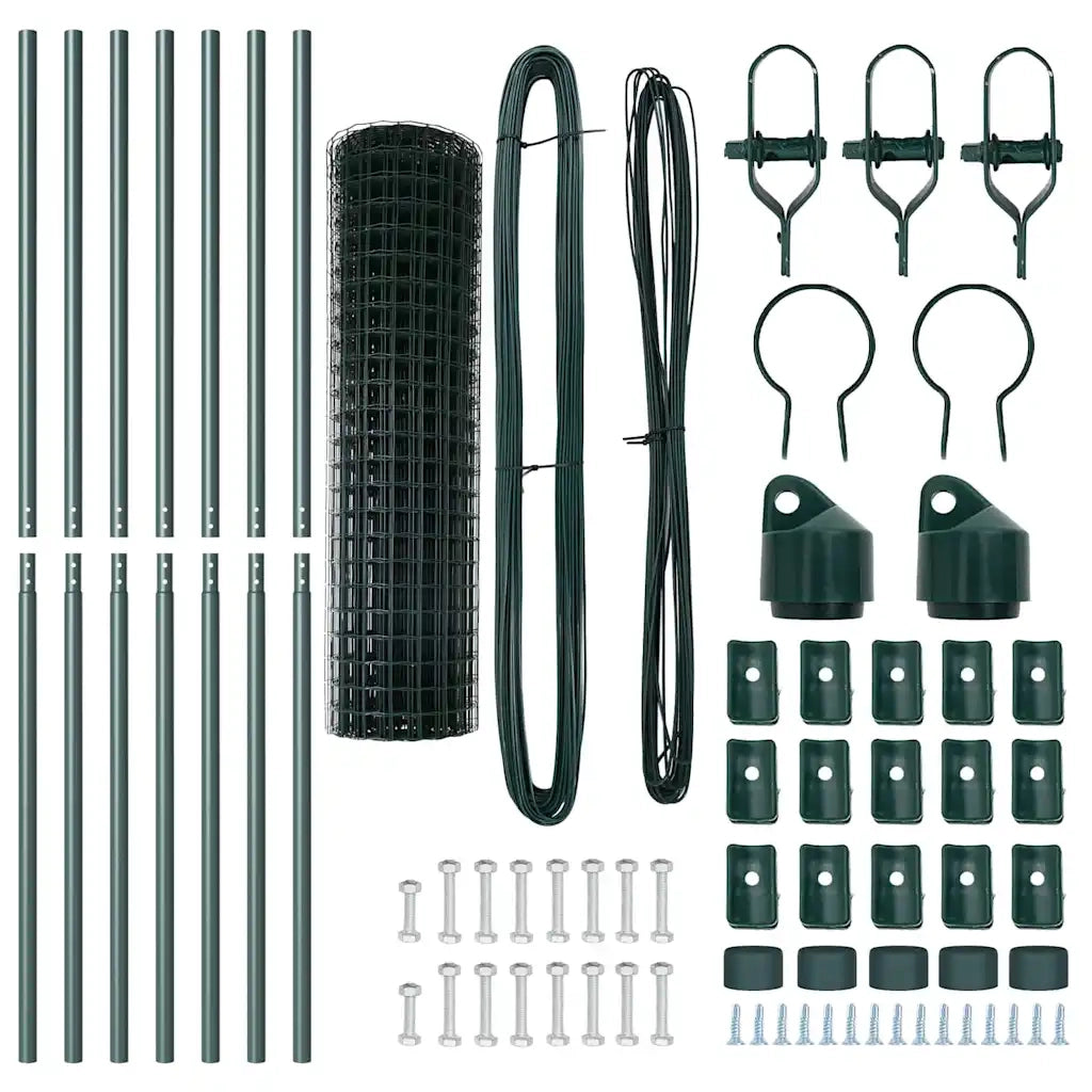 Recinzione da Giardino | Recinzione con Posto Verde 1 x 10 m Acciaio