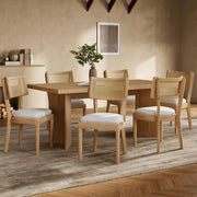 Set di 6 sedie in legno con schienale in rattan