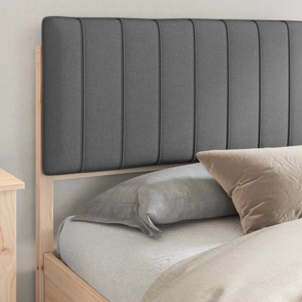Letto con Testiera Rivestita Grigio scuro 180 x 200 cm