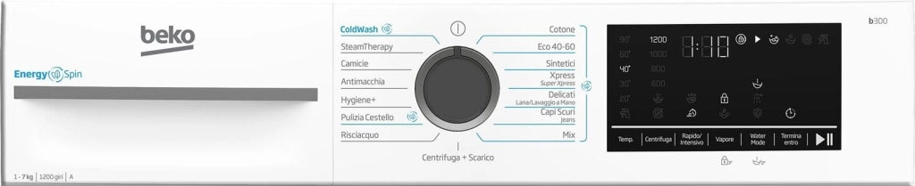 Beko b300 BMWSU4721A: Lavatrice EnergySpin 7Kg Slim, Classe A, 1200 giri