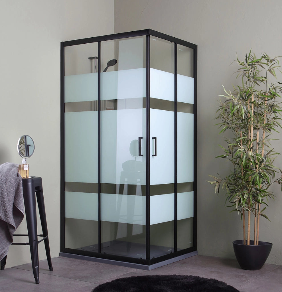 Box doccia 70x90 profili neri opachi