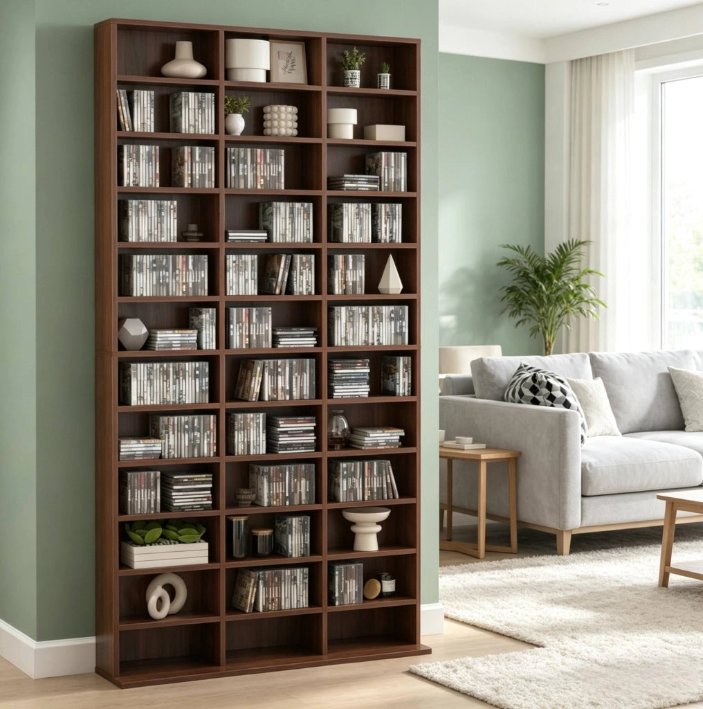 Scaffale Stand Moderno in MDF Marrone 102x23,5x195 cm per Libri, CD e Decorazioni con 36 Ripiani Regolabili