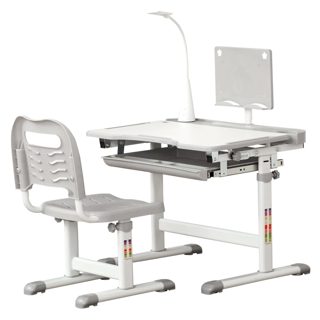 Scrivania Regolabile per Bambini con Sedia ¨C Minimal ¨C Grigio