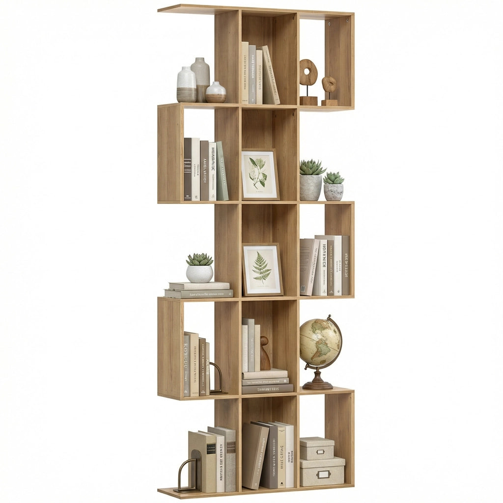 Libreria a 5 livelli scaffale S ¨C Minimal ¨C 80x24x200 cm quercia