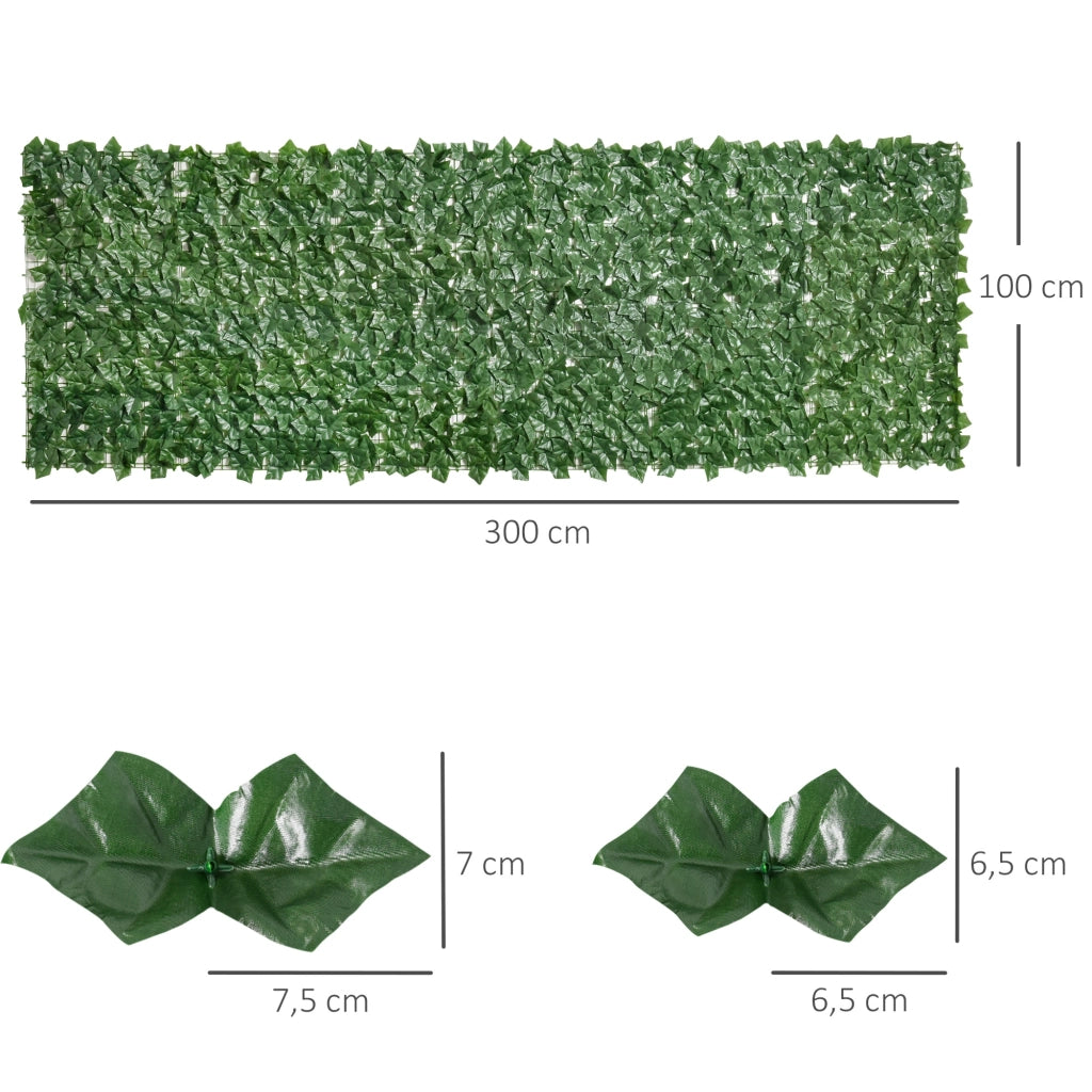 Siepe Artificiale Edera per Giardino ¨C Xylo ¨C Rotolo 3x1m Verde Esterno Balcone
