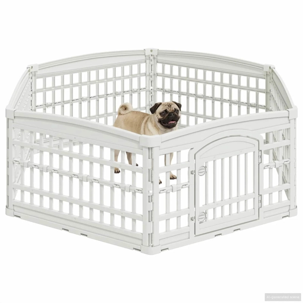 Panchetto per Cani a 6 Pannelli Bianco 179 x 151 x 58 cm 42027223