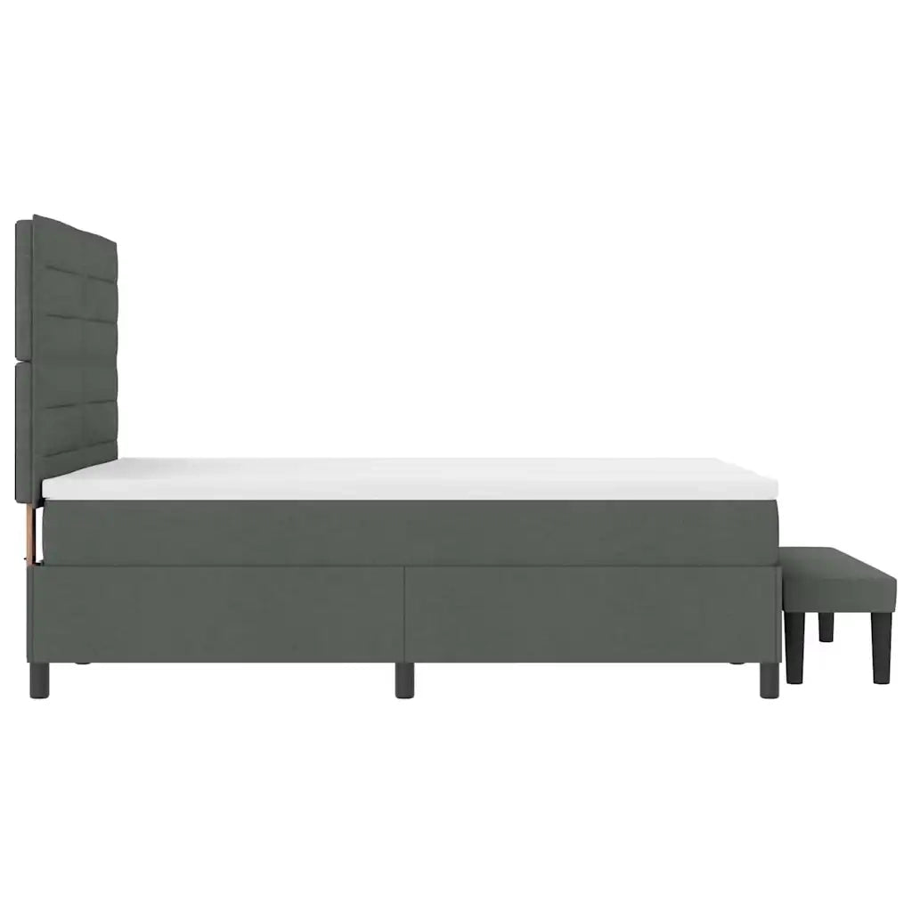 Letto a molle con cuscino Grigio scuro 140 x 190 cm Tessuto 3343989