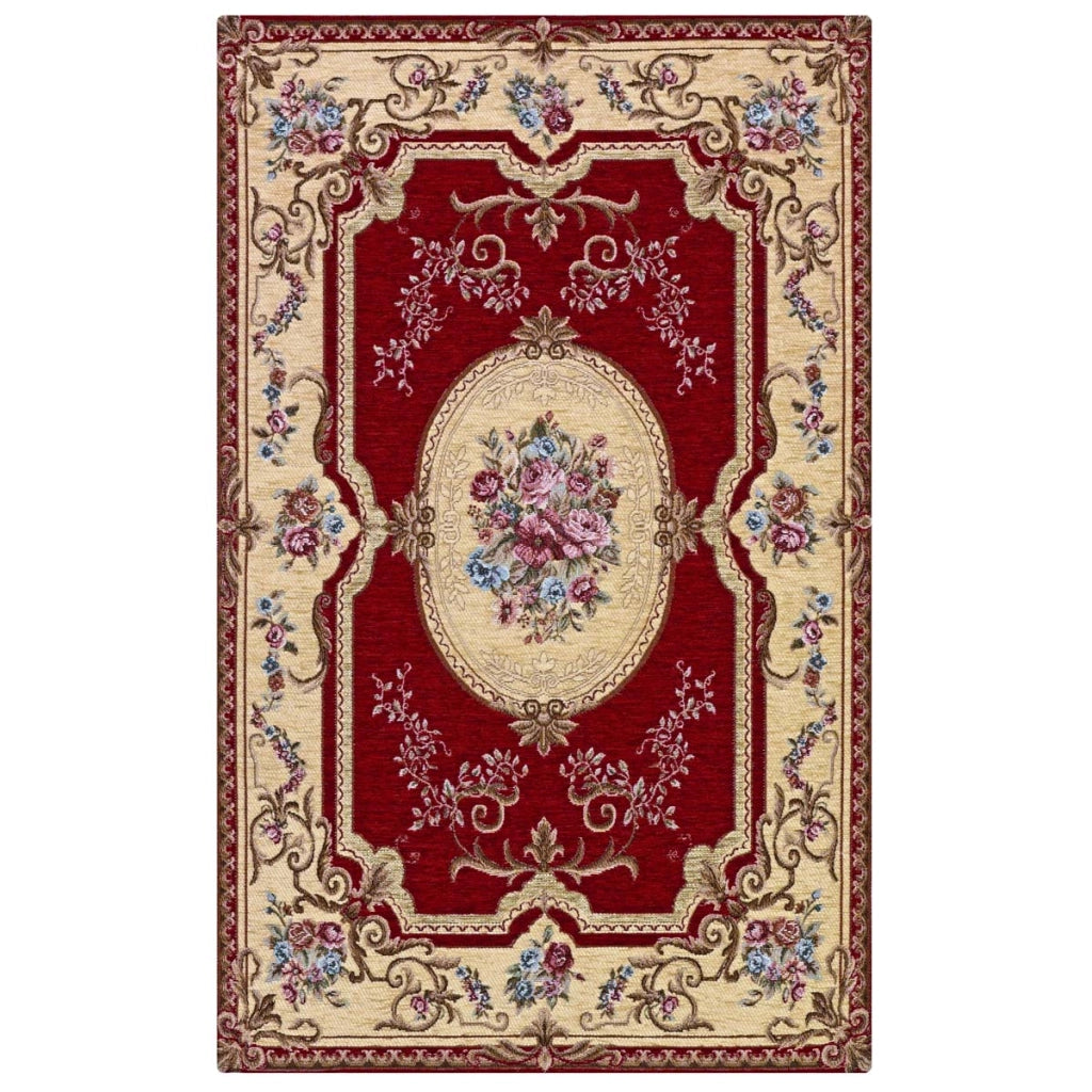 Tappeto AUBUSSON ROSSO cm.85x150 in ciniglia multiuso lavabile antiscivolo