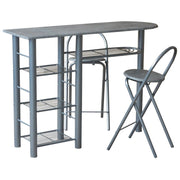 Banco Cucina E 2 Sgabelli Perth Silver Cemento