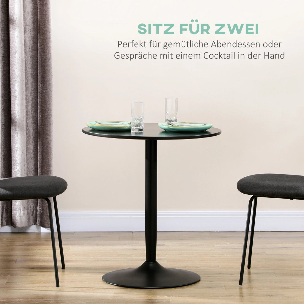 Tavolo da pranzo rotondo ¨C Minimal ¨C nero, acciaio, 70x70x75 cm
