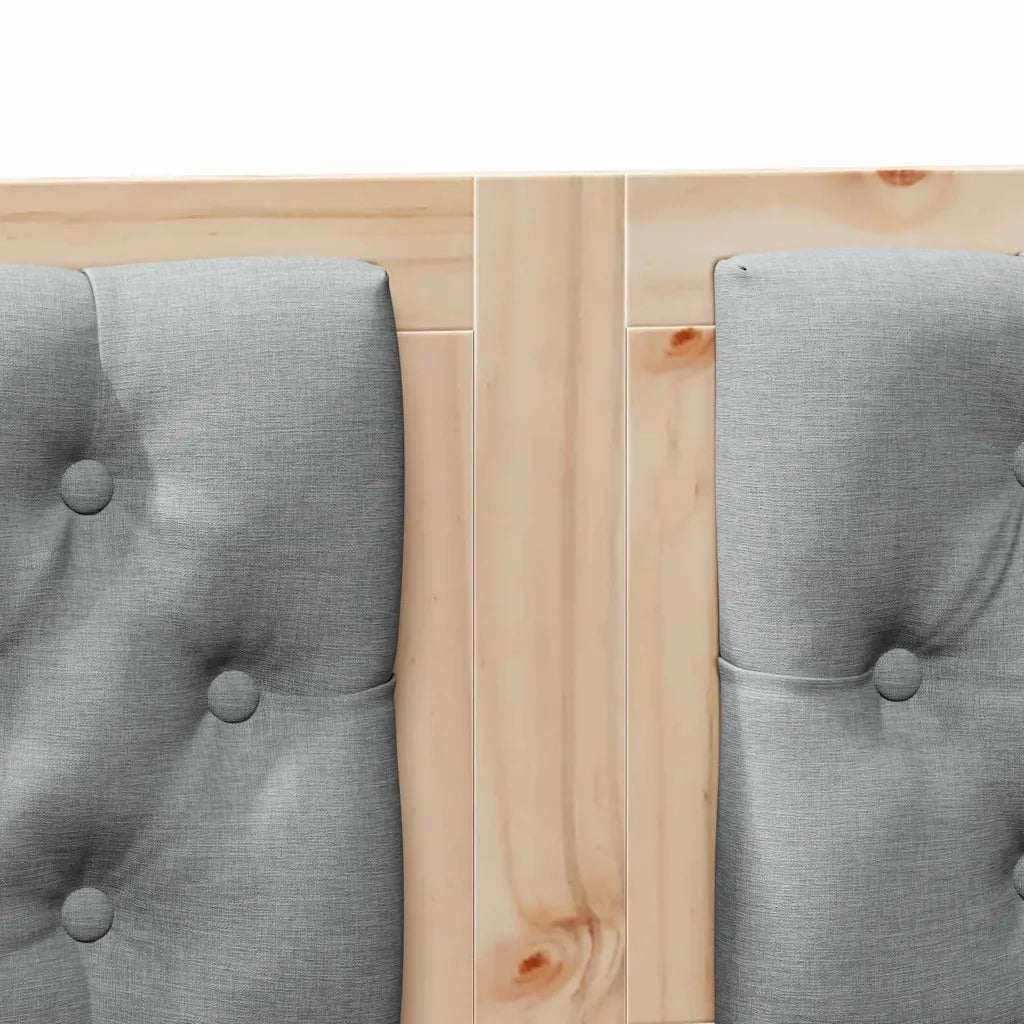 Testiera Marrone e grigio chiaro 120 cm Legno di pino massello 879019