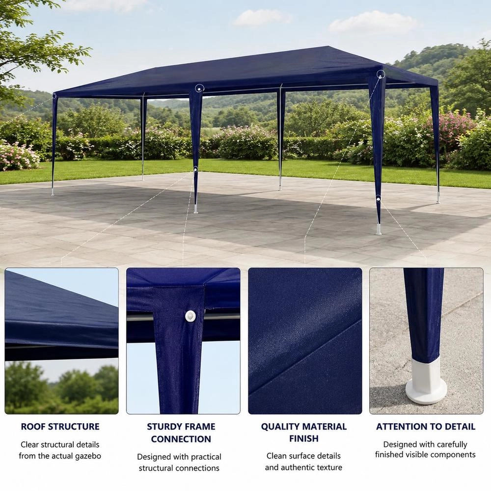 Party Tent 3x6 M PE Blue