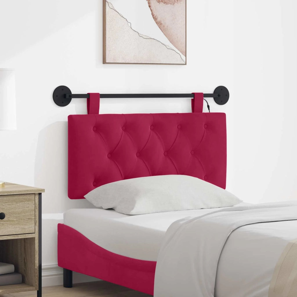 Testiera | Testata sospesa Con luce LED Rosso Vino Velluto